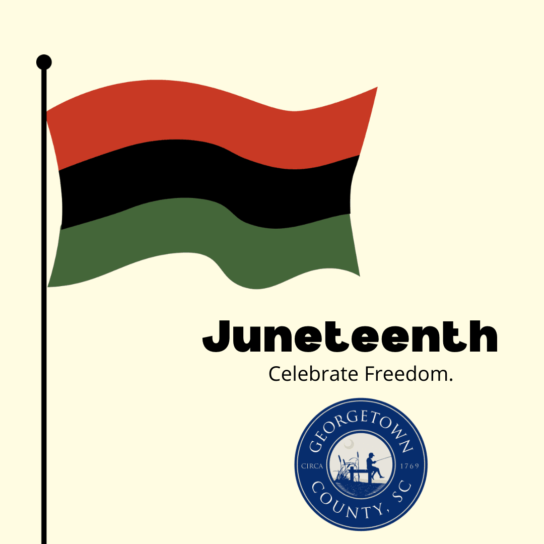 Image of orange, black & green flag, with county logo and the words 