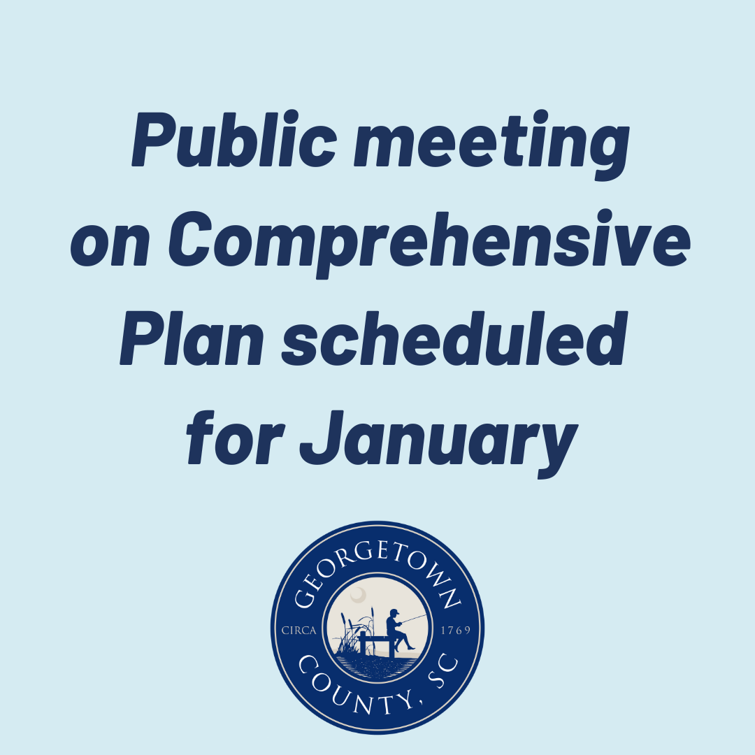 County logo on blue background with text of headline