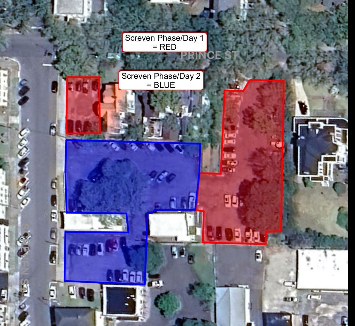 A map showing the impacted lots