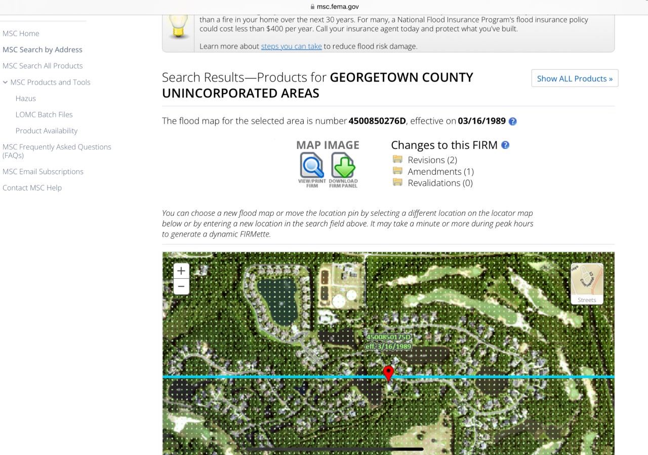 Example of search results